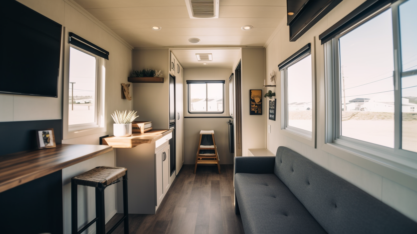 Interior of a stylish Las Vegas tiny home.